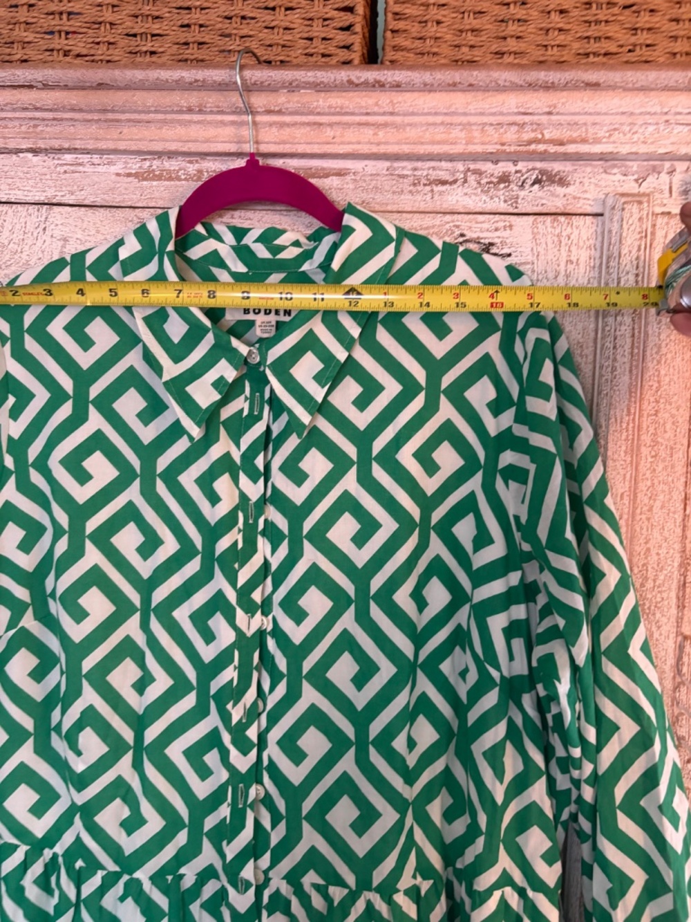 Gorgeous Boden Green Geo pattern Cotton Maxi dress - Picture 4 of 6